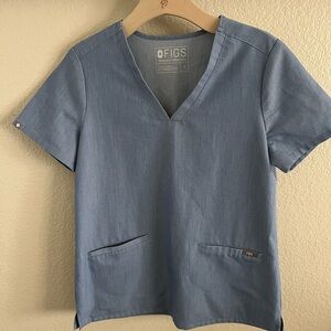 Figs Blue Scrub Top Technical Collection